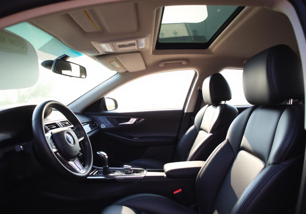 Detailed luxury car interior