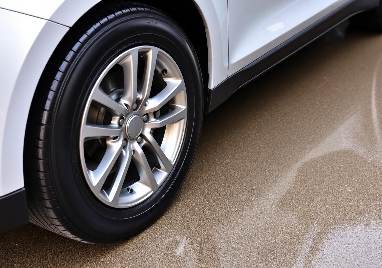 Polished wheel and tire